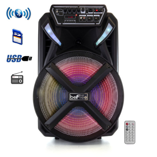beFree Sound 15 Inch Bluetooth Portable Rechargeable Party Speakerdpt MEGA-BFS-2115