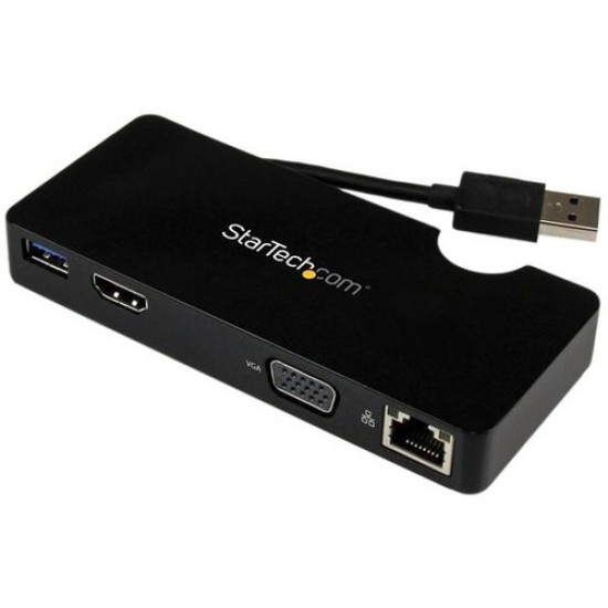 StarTech.com Travel Docking Station for Laptops - HDMI or VGA - USB 3.0 - Portable Universal Laptop Mini Dockidx ETS3972121