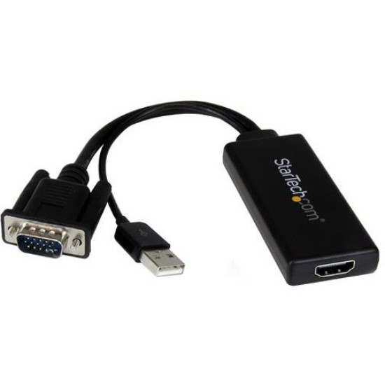 StarTech.com VGA to HDMI Adapter with USB Audio & Power - Portable VGA to HDMI Converter - 1080pidx ETS3850117