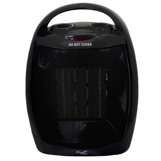 Vie Air 1500W Portable 2 Settings Black Ceramic Heater with Adjustable Thermostatdpt MEGA-VA-708B